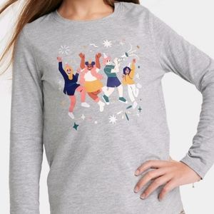 🎯nwt girls cat and Jack celebration longsleeve tee